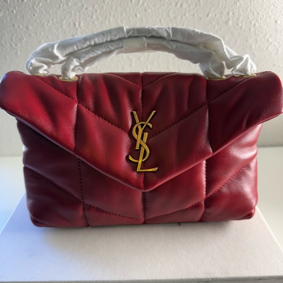 Yves Saint Laurent Handbags - Yves Saint Laurent Burgundy Quilted Shoulder Bag